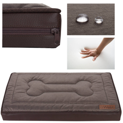 Ortopedický pelíšek matrace pro psa Welsti hnědý kost M 70x50 protiskluzový