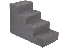 Schůdky pro psa Welsti 40 cm 4 stupně tmavě šedé s tlapkami