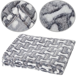 Deka pro psy Welsti v bílé a šedé kostce L 100x70