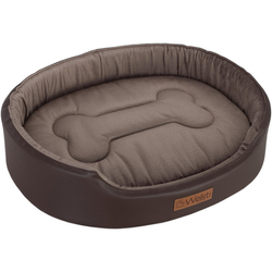 Oválný ortopedický pelíšek pro psa Welsti hnědý M 58x47 protiskluzový