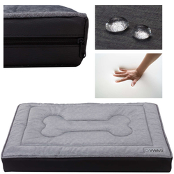 Ortopedický pelíšek matrace pro psa Welsti šedý kost L 100x70 protiskluzový