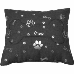 Dekorační polštář pro psa Welsti tmavě šedý se stříbrným potiskem 30x30